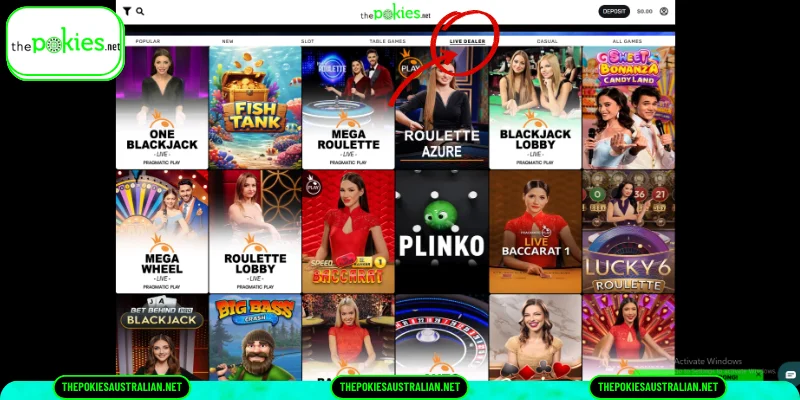 Overview of The Pokies Live Casino